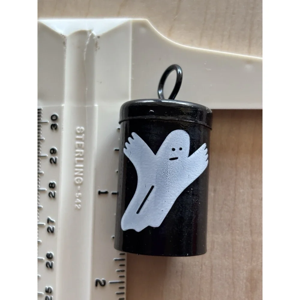 Vintage Halloween Bells Metal LOT of 9 New Orange Black Cat Bat Ghost #1